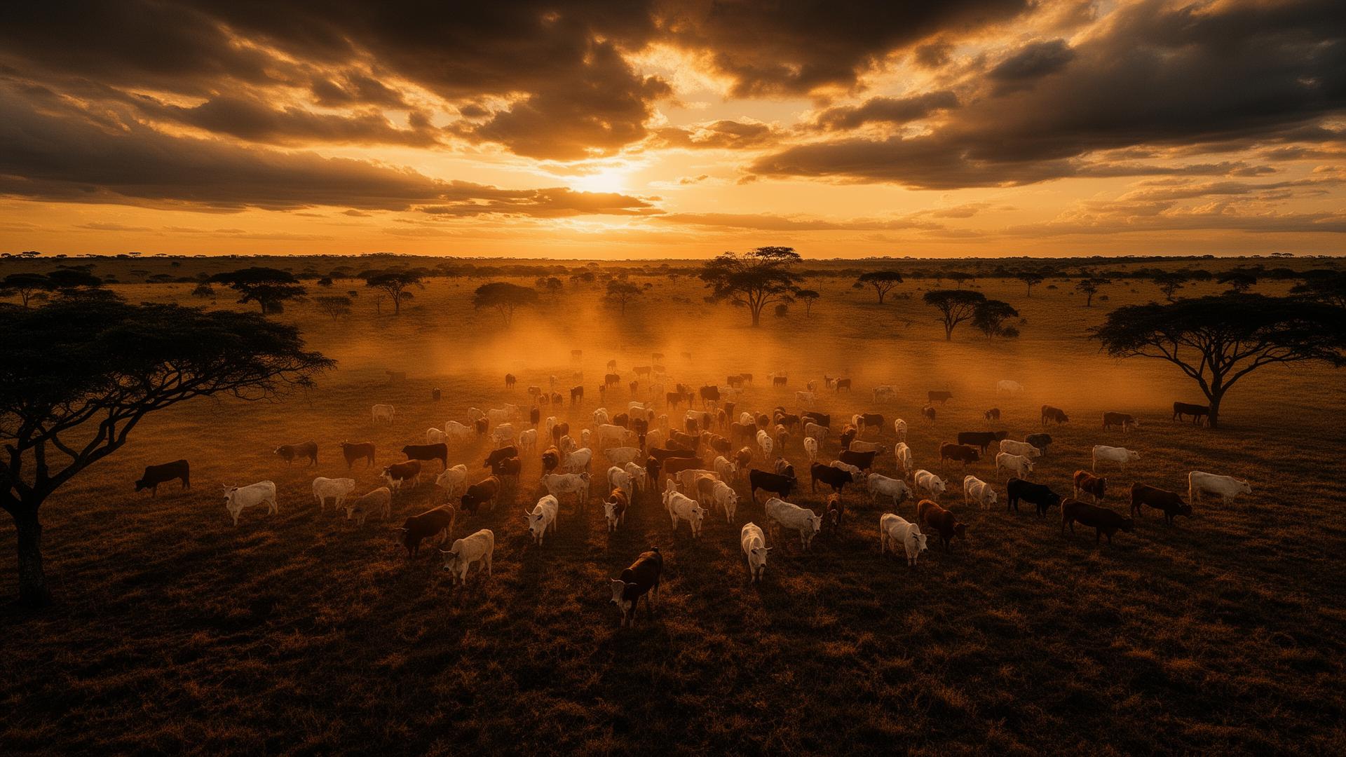 Fazenda ao entardecer
